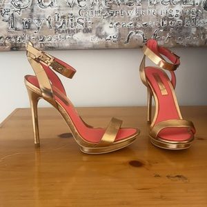 BCBG rose gold 3 inch heels